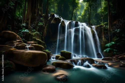 A breathtaking waterfall situated in a deep forest in Thailand. © Muhammad