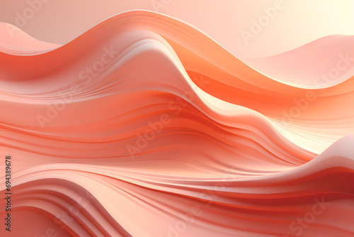 abstract background in pink and Peach Fuzz shades, wavy banner for your design. the color of 2024.