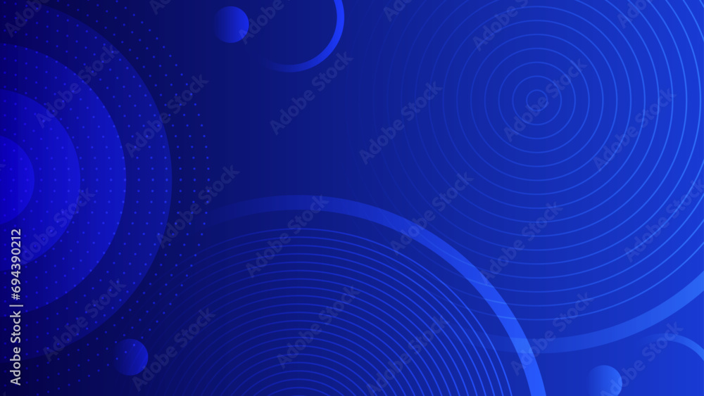 Blue gradient background with geometric shapes in futuristic style for banner, poster, web design.