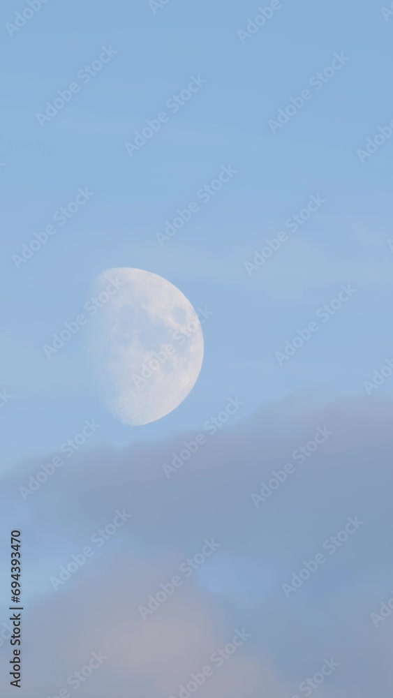 Moon Rising in Soft Blue Evening Sky Timelapse Moon Rising in Soft Blue Evening Sky Timelapse