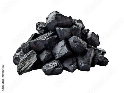 Natural Black Coal  isolated on a transparent or white background
