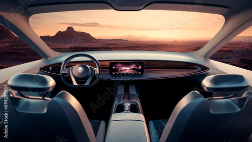 interior of a modern car with a glass © Aram