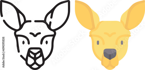 Vector illustration of animal faces. lineal and color with cute style.