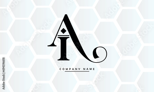 Fényképezés AI, IA, A, I Abstract Letters Logo Monogram