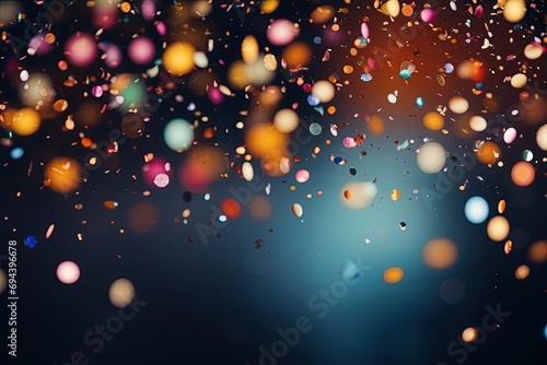 congratulatory background with colored confetti and serpentine	
 photo