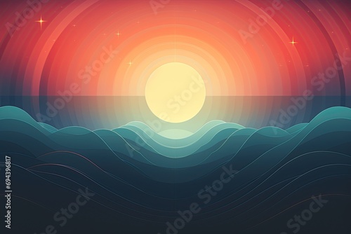 psychedelic multicolored background in 1970s groovy style. ai generated photo