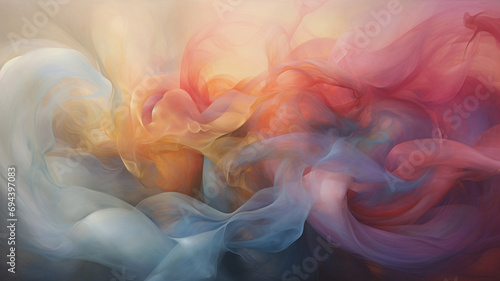 Abstract Ethereal Motion with Multi Colored Patterns and Petal-Like Smoke © Jiroje