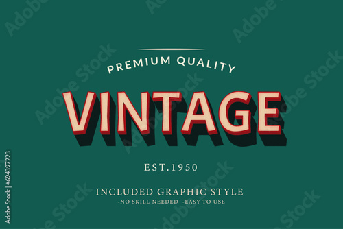 Classic 3D Vintage Editable Text Effects - Ai Layer Style