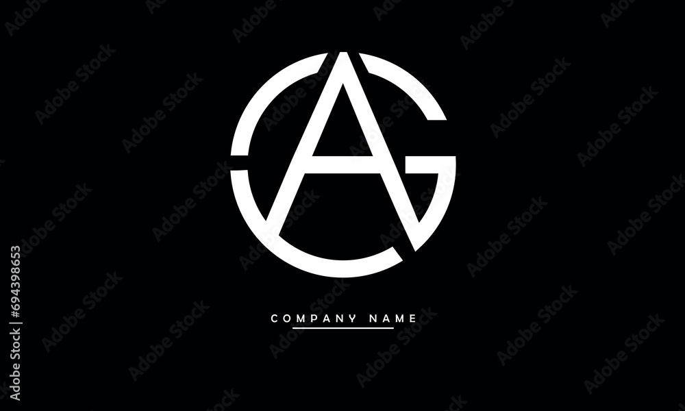 AG, GA, A, G Abstract Letters Logo Monogram AG, GA, A, G Abstract Letters Logo Monogram