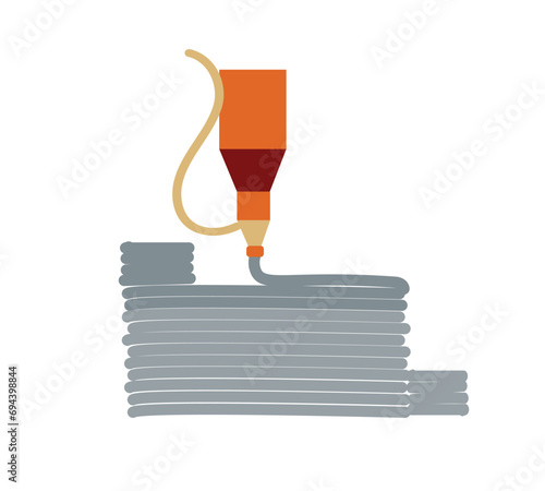 Vector illustration of 3 d printing houses.Simple illustration on a white background