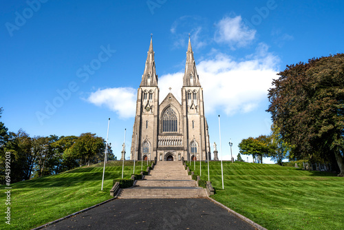 The façade of the St Patrick's Cathedral, seat of the Catholic Archbishop of Armagh, Primate of All Ireland, in Armagh, Northern Ireland photo