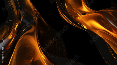 organic grafic strem structure like a lava lamp illuminated and floading on black background created with Generative Ai photo