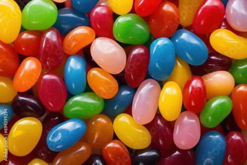 Colorful candies background. Jelly beans close-up macro.