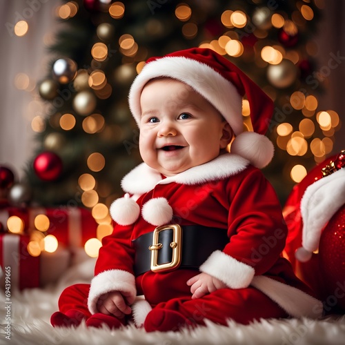 baby in santa hat