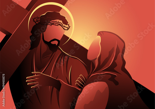 Fourth station, Jesus meets his blessed mother, Mary
