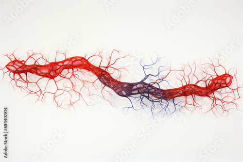 Arteriography, Radiographic examination of blood vessels using a contrast dye injected into the arteries on white background