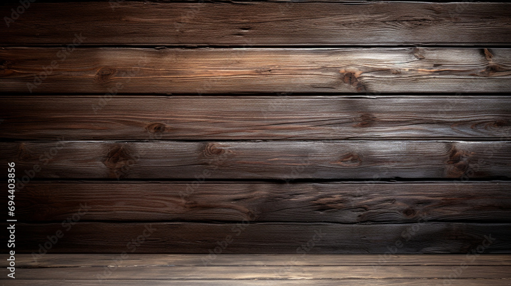 Obraz premium design of dark wood background copy space created with Generative Ai