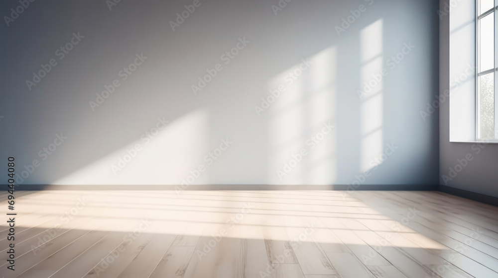 Empty room on sunny day, Gray wall background. Ai Generative. Empty room on sunny day, Gray wall background. Ai Generative.