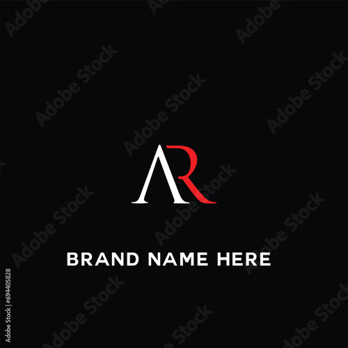 AR A R letter logo design. Initial letter AR linked circle uppercase monogram logo white color. AR logo, A R design. AR, A R