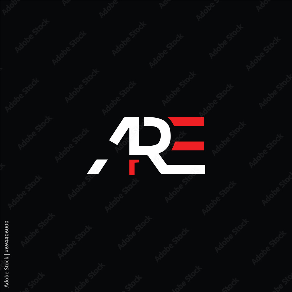 ARE A R E letter logo design. Initial letter ARE linked circle uppercase monogram logo white color. ARE logo, A R E design. ARE, A R E ARE A R E letter logo design. Initial letter ARE linked circle uppercase monogram logo white color. ARE logo, A R E design. ARE, A R E