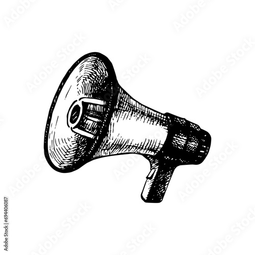 Hand drawn sketch cinema vector isolated illustration