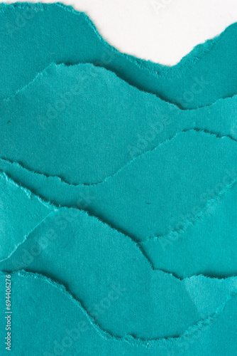 Canvas-taulu undulating paper shapes with overlapping torn edges on white