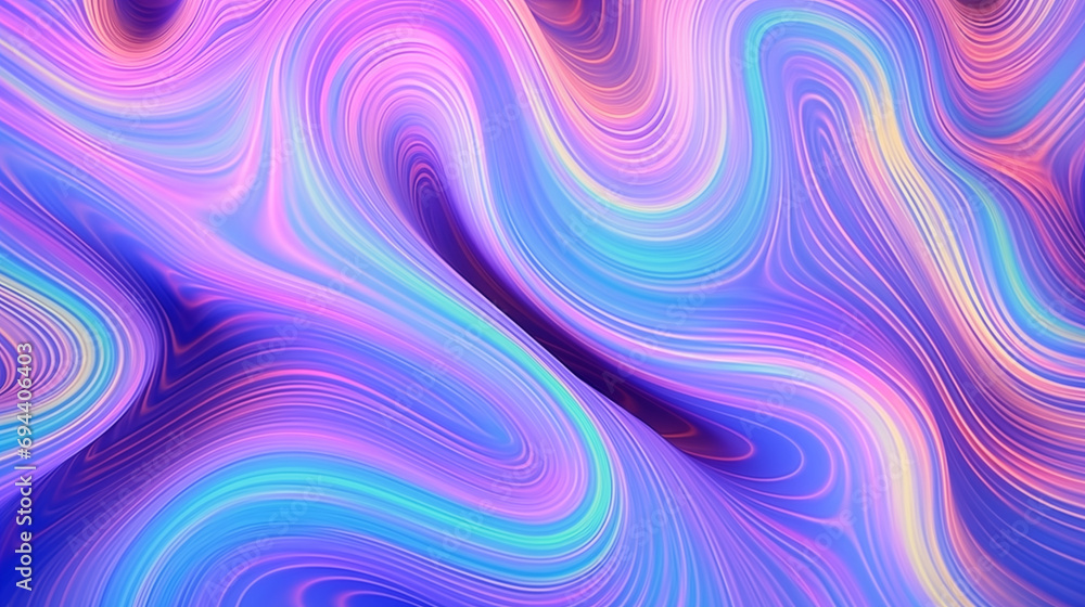 Energy Waves Deep Dream Pattern Abstract Neon Background. Mindfulness, Consciousness, Electronic Music, Neural Networks, AI Concept. Future Technology, Materials. Reality, Modern Etherial Cyber Vibe