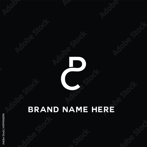 PC P C letter logo design. Initial letter PC linked circle uppercase monogram logo white color. PC logo, P C design. PC, P C photo