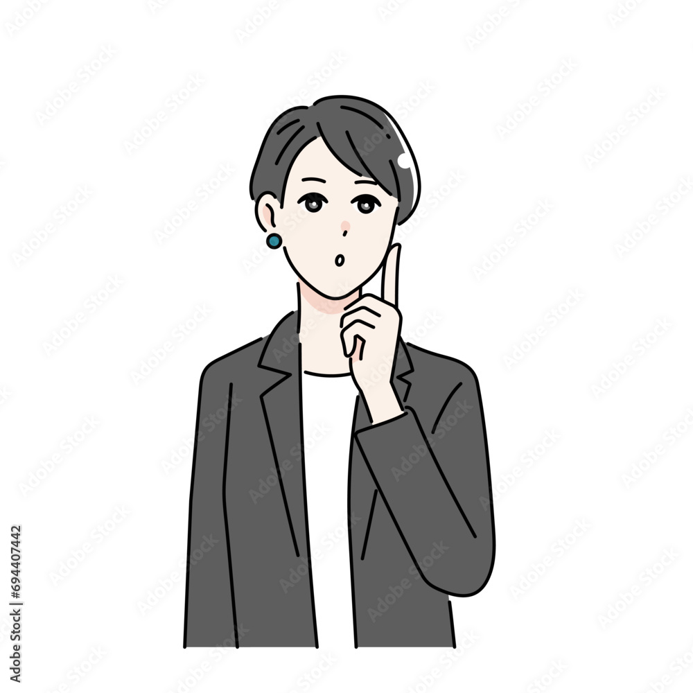 腕を組み悩んでいるビジネスパーソンのイラスト