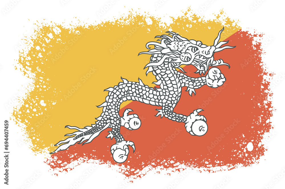 Fototapeta premium Bhutan Country Flag