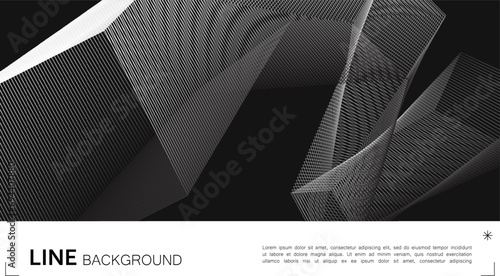 Background gradient black and white line Square abstract background design. vector illustration. advertisement template for your ideas.