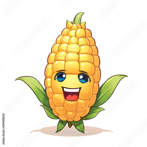 Wallpaper Mural 2D corn cartoon mascot illustration ai generated Torontodigital.ca
