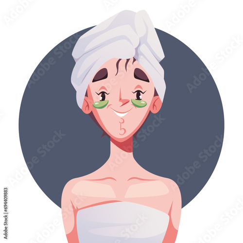 Eye patch skincare beauty spa face product concept. Vector flat graphic design illustration