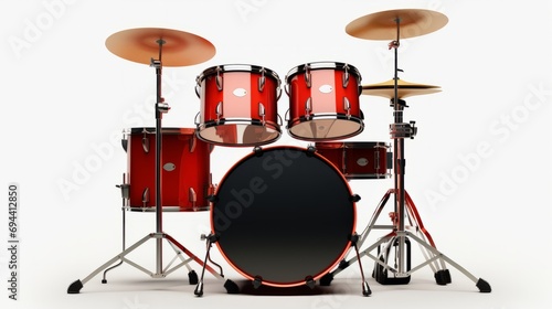Drum kit png isolated on white background isolated on white background,. Created using Generative AI Technology photo