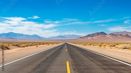 empty asphalt road in desert