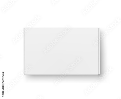 Realistic close mailing box mockup. Flat lay view. Ready for presentation your product. Vector illustration. EPS10.