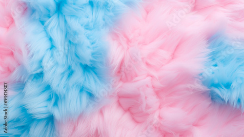 background from the fabric, blue, pink and blue fluffy fur.