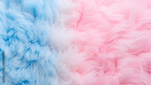 background from the fabric, blue, pink and blue fluffy fur.