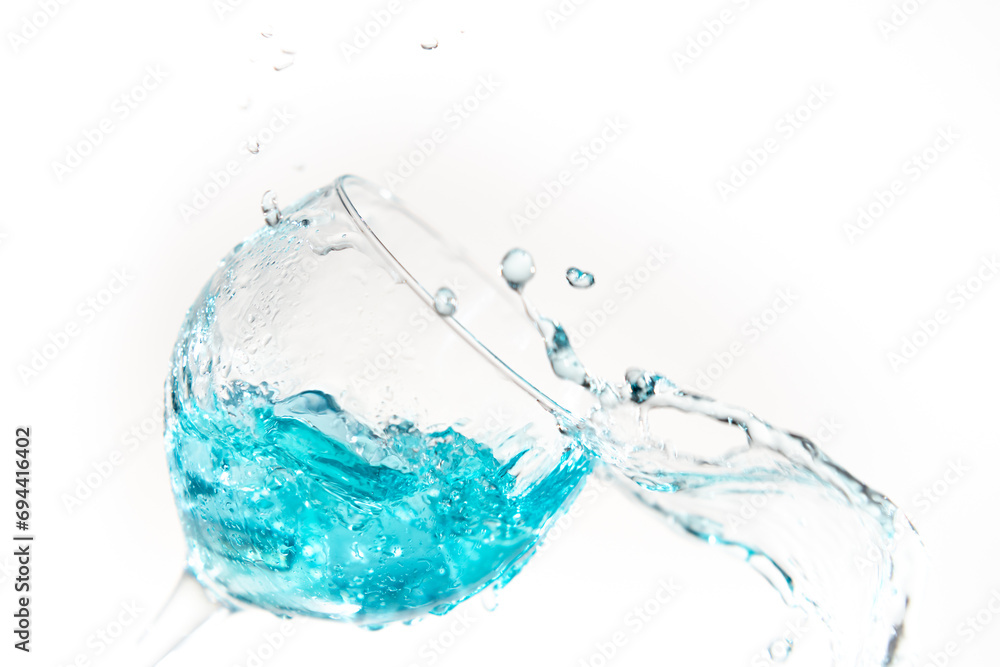 Natural water falling into a glass cristal Natural water falling into a glass cristal