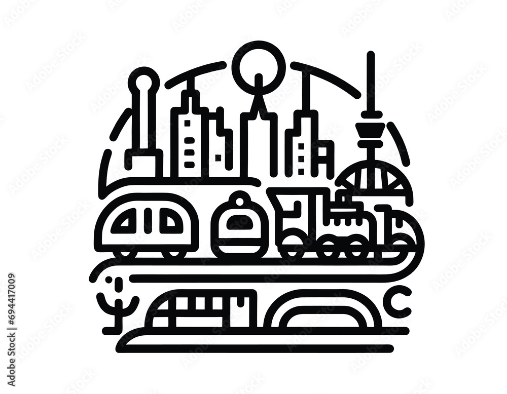 Land transport concept icon. Double decker bus, trolleybus tickets. Public transport idea thin line illustration. Vector isolated outline drawing