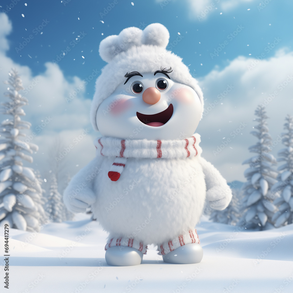 A snowman celebrating Christmas