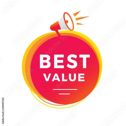Best value banner, symbol. Design for advertising or announcement. Modern vector template.