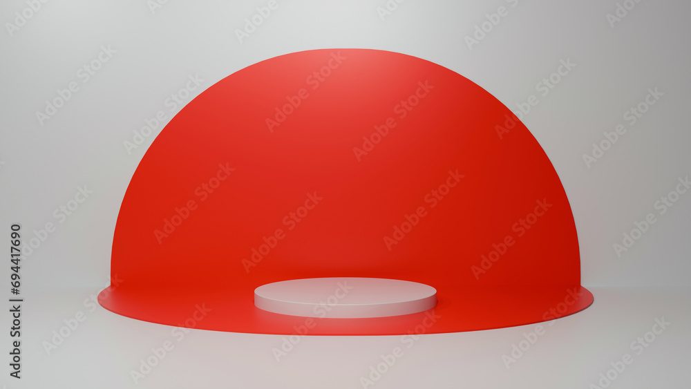 Fototapeta premium Display stand background. Product stand 3d rendering illustration. Blank stand.