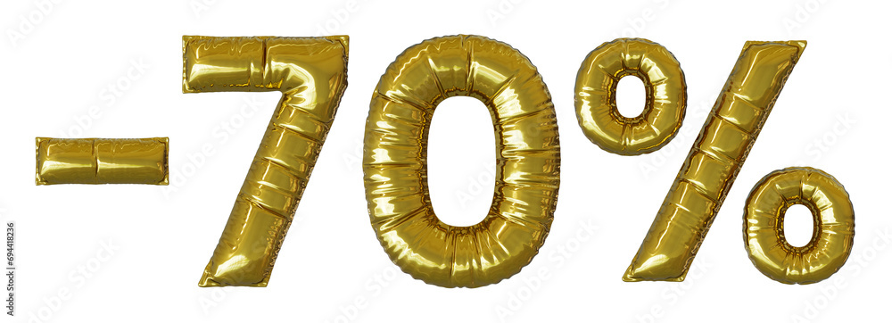 70 % percent foil balloon discount sign, realistic 3d render, mylar balloon , special price offer 70 % percent foil balloon discount sign, realistic 3d render, mylar balloon , special price offer