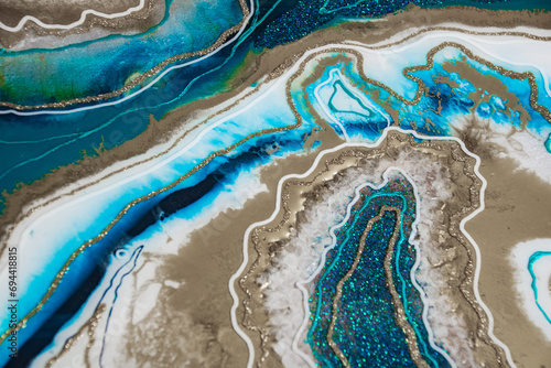 Original Epoxy Resin Geode and Abstract Art 