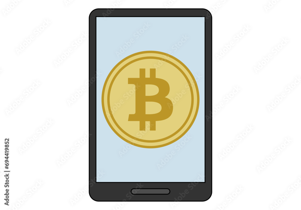 Icono de aplicación con criptomoneda bitcoin. Icono de aplicación con criptomoneda bitcoin.