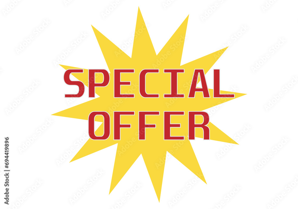 Fototapeta premium Icono de oferta especial sobre fondo de estallido.