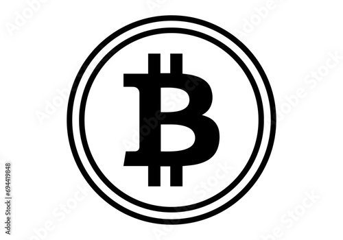 Icono de criptomoneda de bitcoin en fondo blanco.