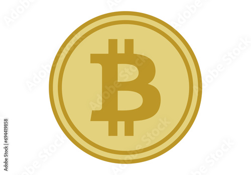 Icono de criptomoneda de bitcoin en fondo blanco.