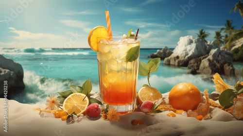 Cocktail on a summer background